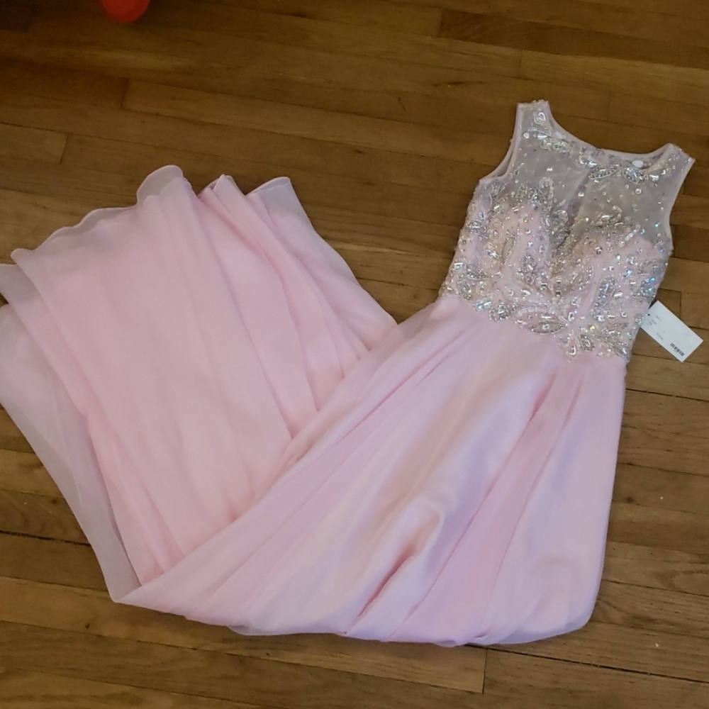 NWT pink prom or homecoming dress, jeweled size 0